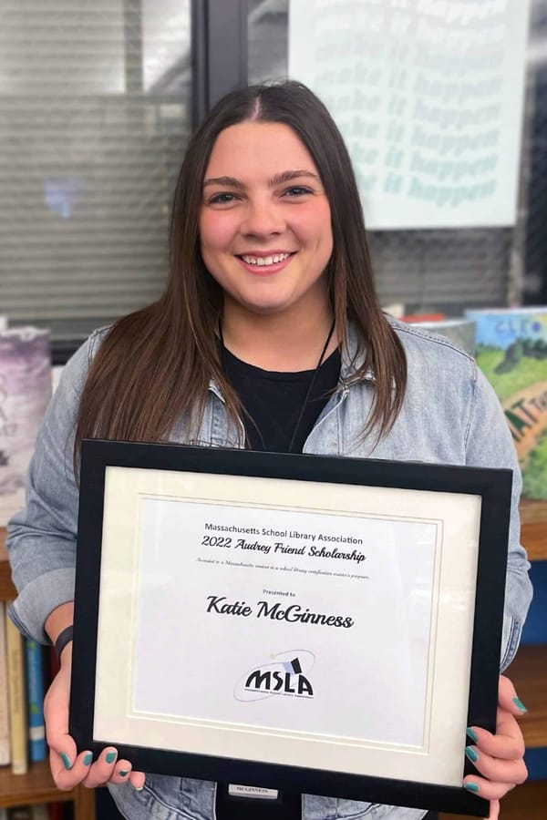 Shawsheen Librarian Katie McGinness receives 2022 Audrey Friend Scholarship