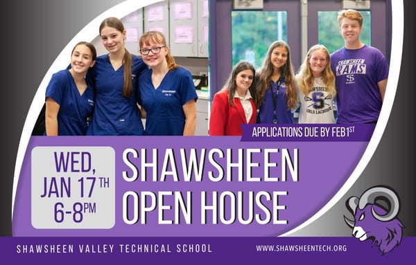 Shawsheen Valley Technical School will host an Open House on January 17