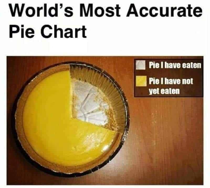 May be an image of text that says 'World's Most Accurate Pie Chart Pie I have eaten Pie I have not yet eaten'