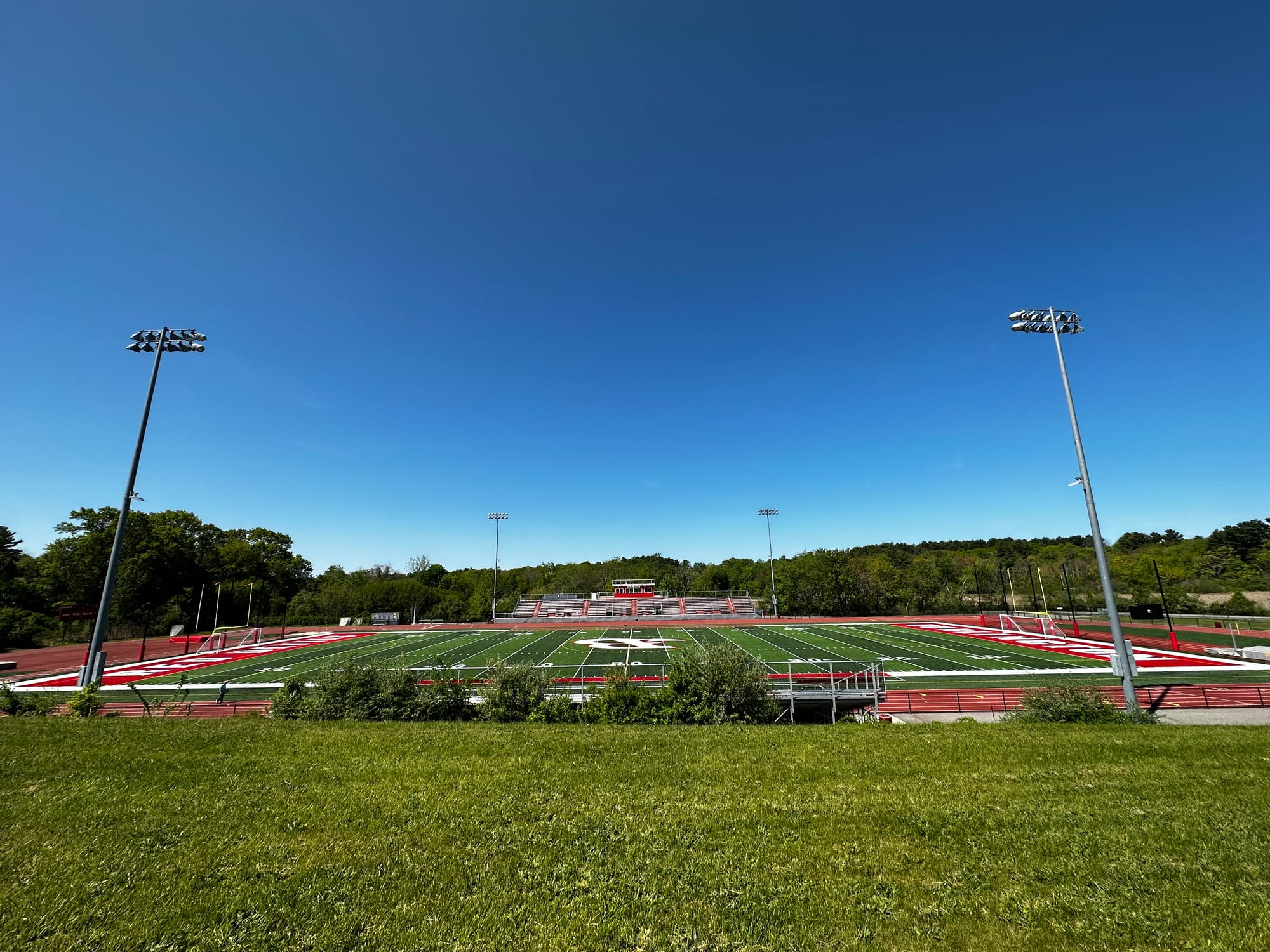 The recently-renovated Burlington High School track and field