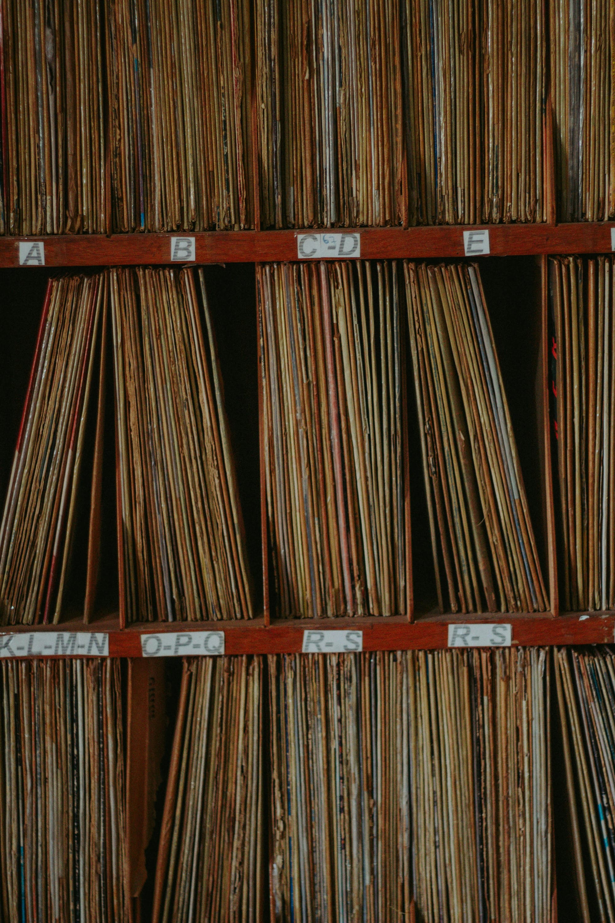 files alphabetically organized on shelves