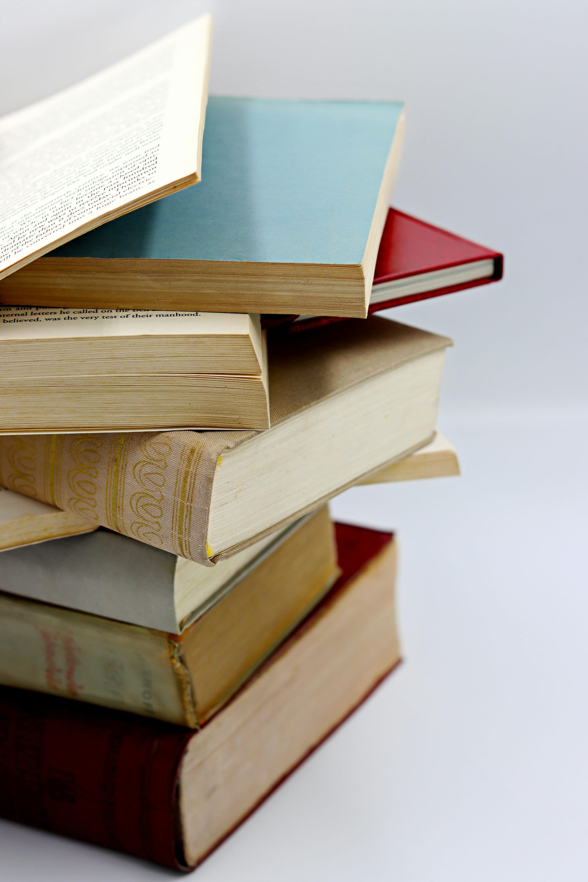 Close-up of a Pile of Books