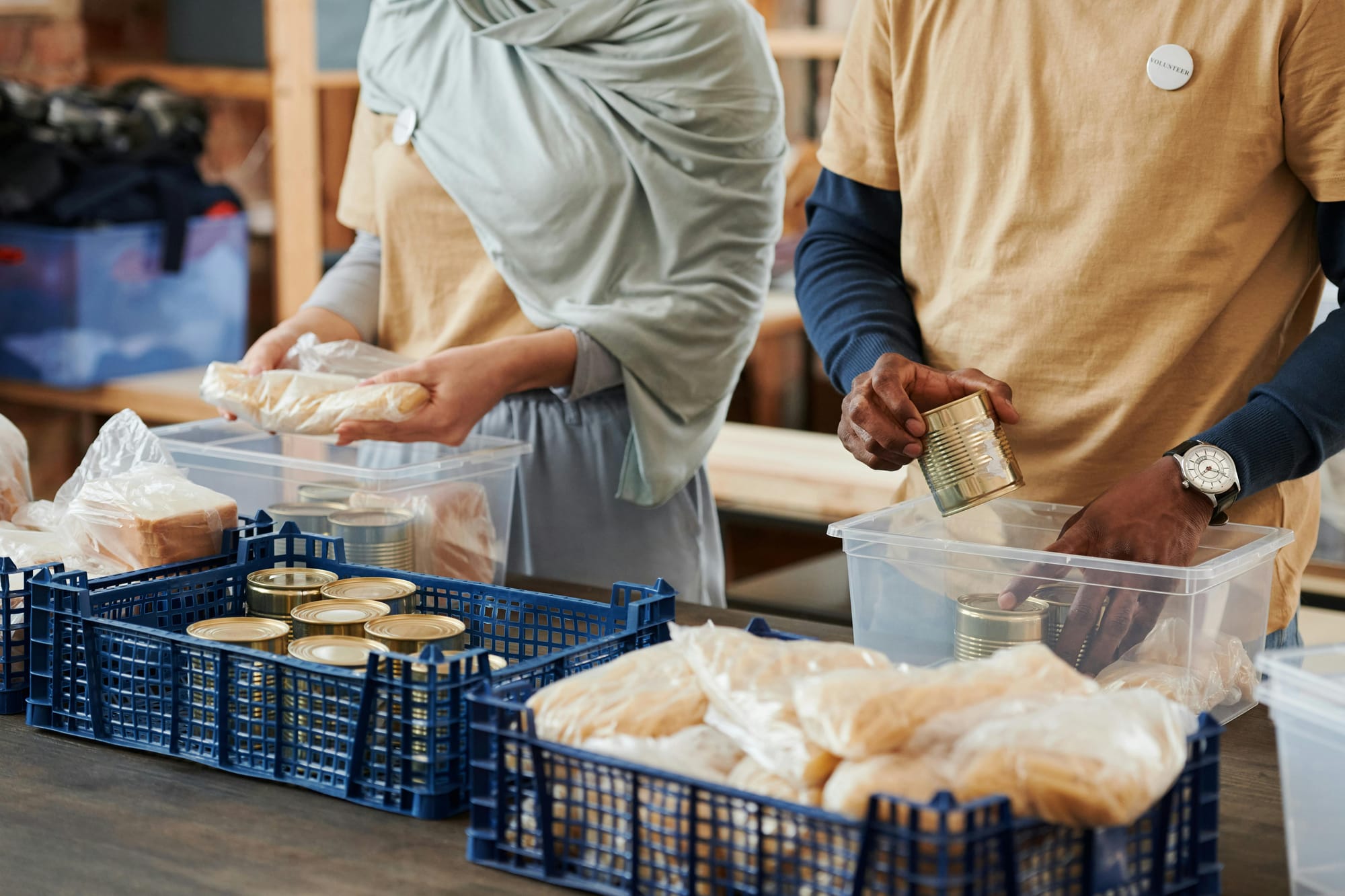 Volunteers Preparing Donations