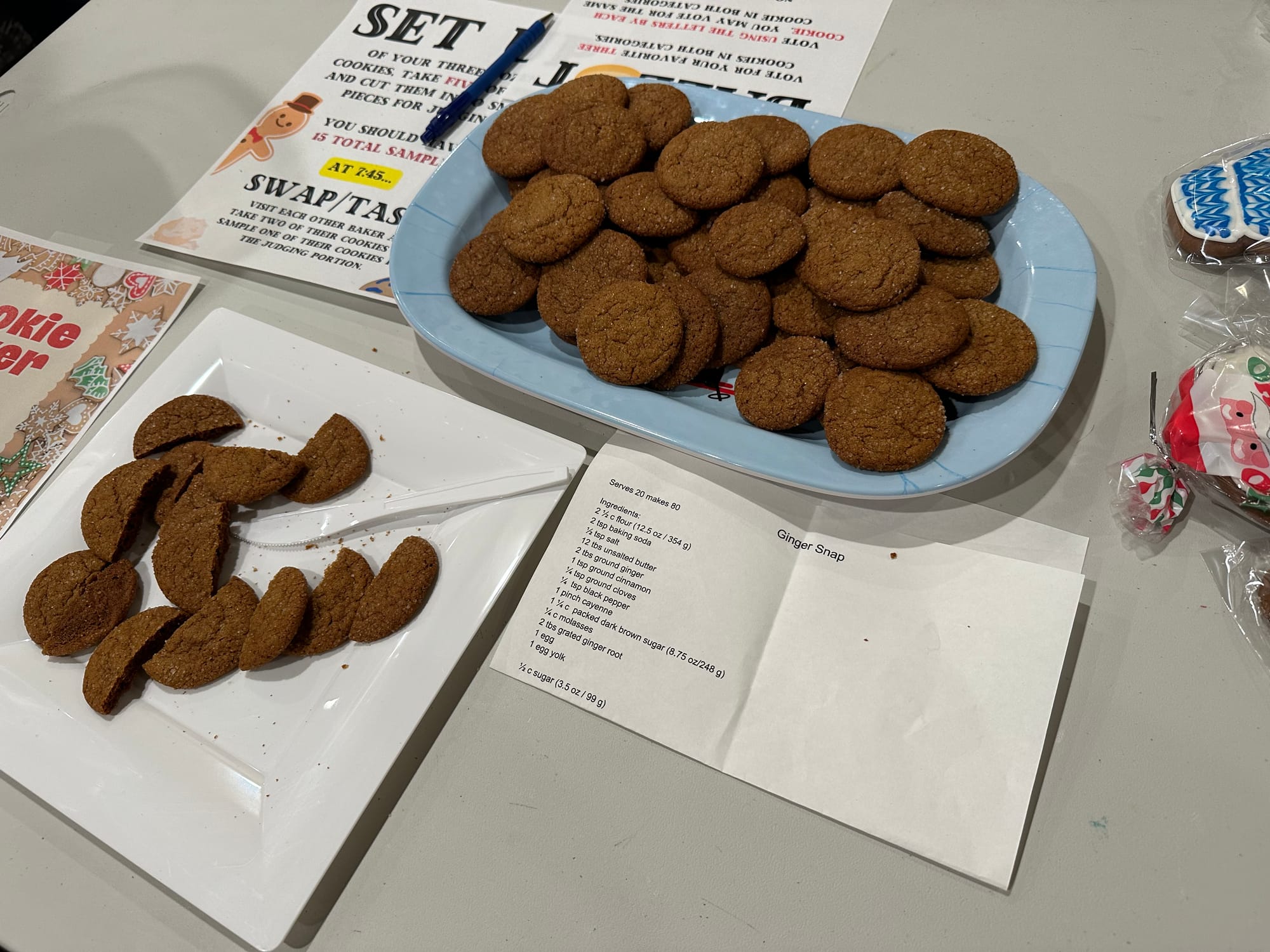 Ginger Snaps for the Burlington Public Library cookie swap.